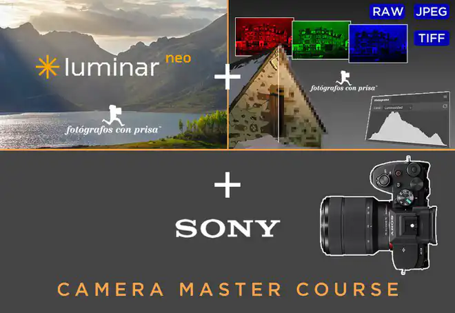Pack Luminar NEO + Guia Imagen Digital Fotografos con Prisa + SONY Master Camera Course (Post-2020)